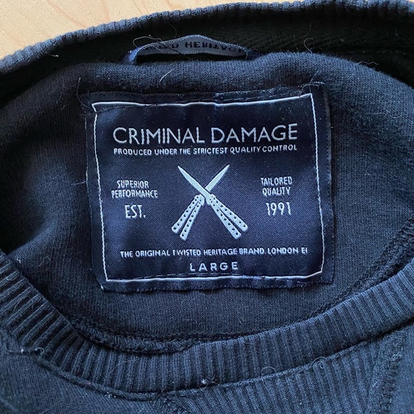 Criminal damage pullover size large - Picture 3 of 3